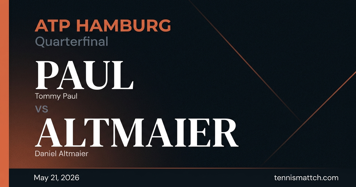 Tommy Paul vs Daniel Altmaier — Hamburg 2026 Preview
